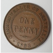 AUSTRALIA 1932/3 . ONE 1  PENNY . OVERDATE . SCARCE